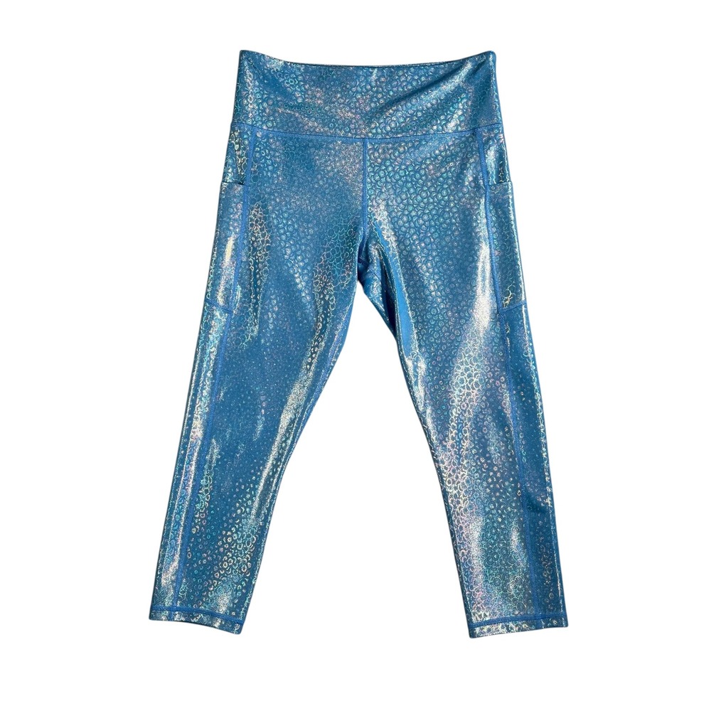 Zyia Active Women's Blue Mermaid Light n Tight Hi-Rise Capri 20" Size 8-10
